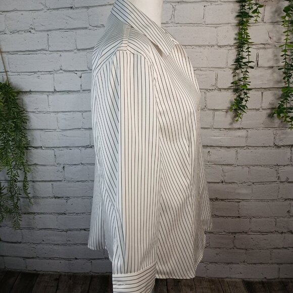 WOMENS JONES NEW YORK SIGNATURE EASY CARE BUTTON DOWN, SIZE LARGE - Picture 6 of 8